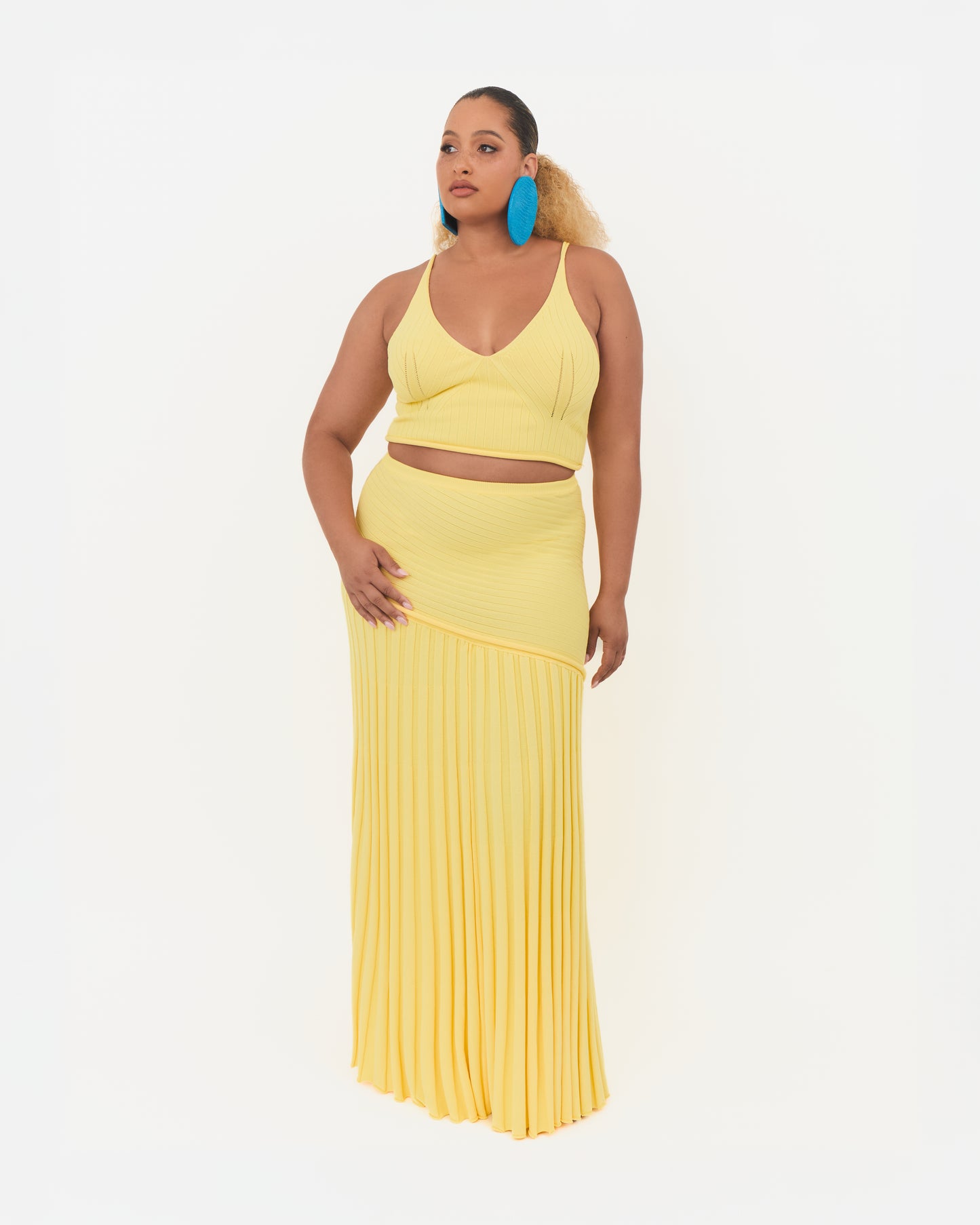 Amara Canary Yellow Skirt Set