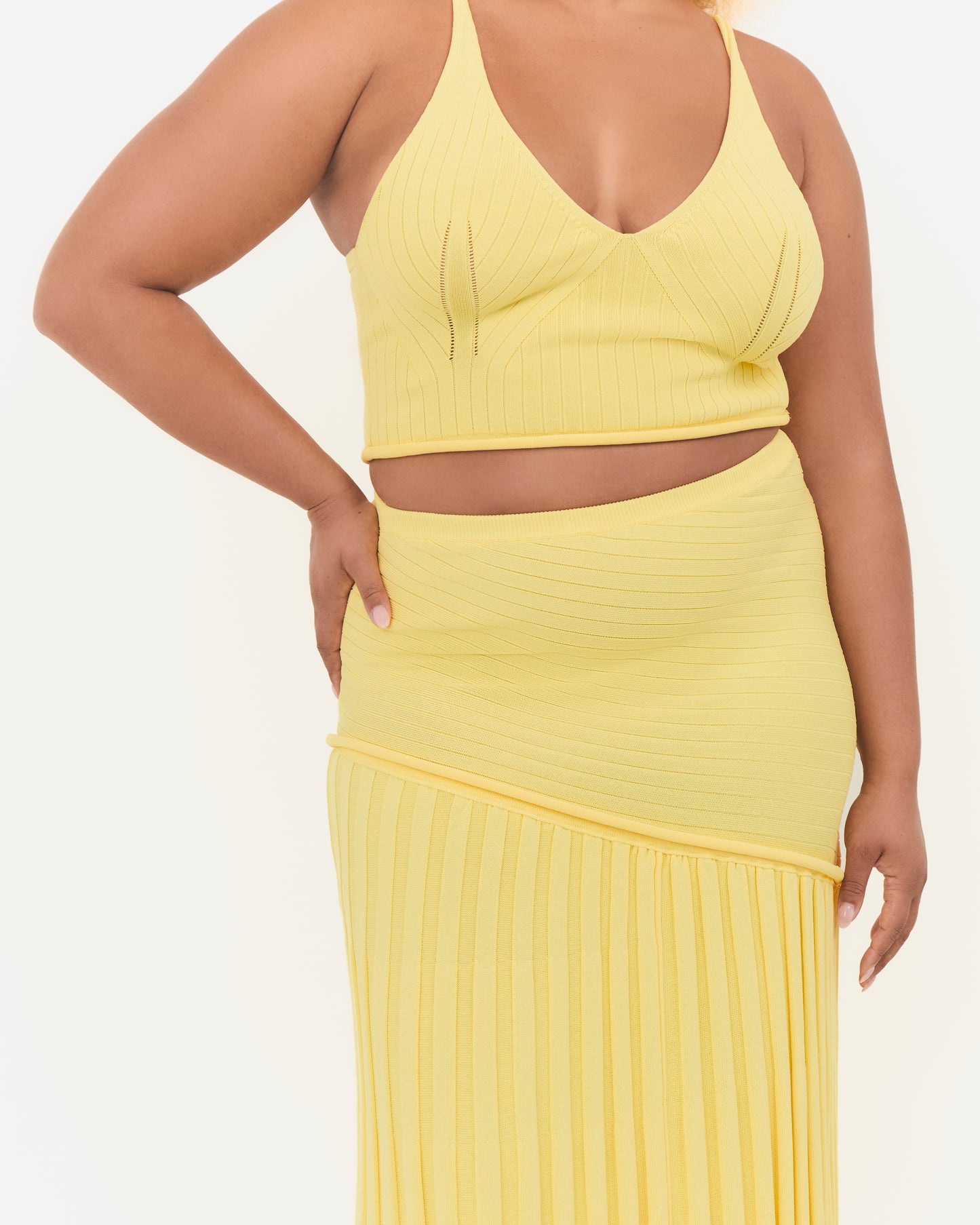 Amara Canary Yellow Skirt Set
