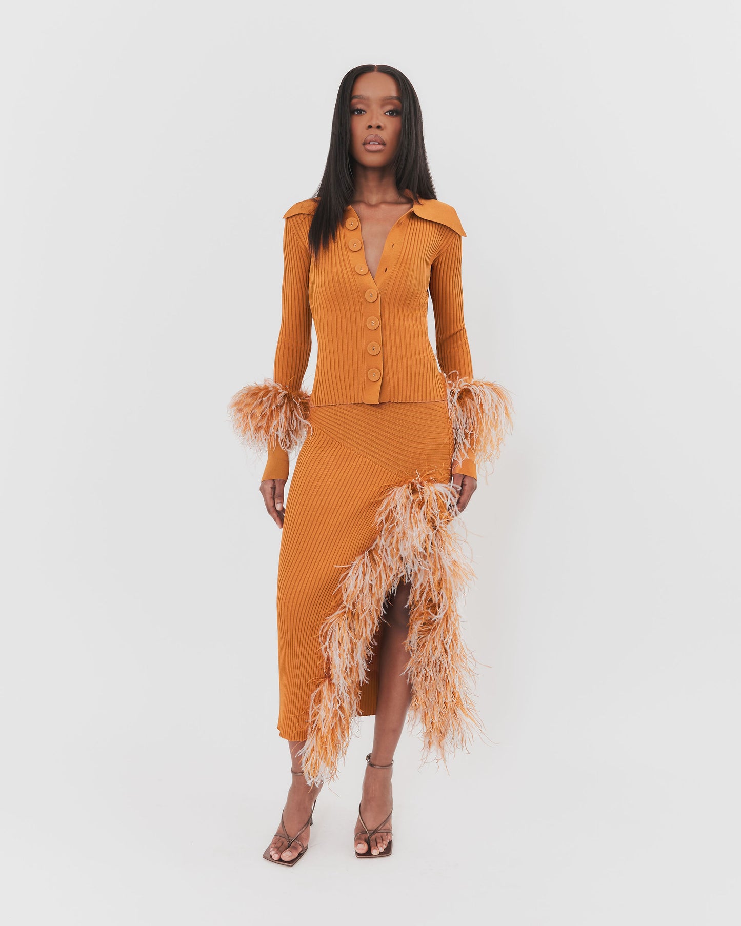 Maya Feather-Cuff Top