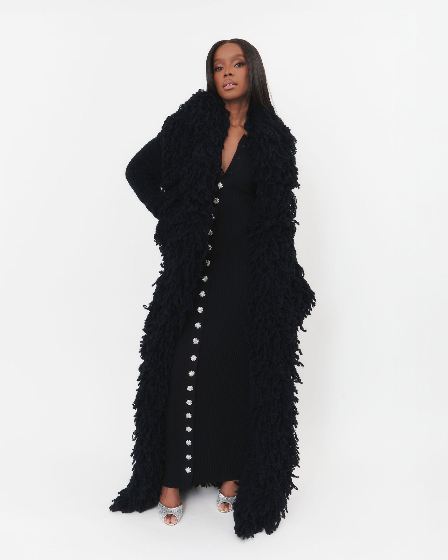 Fumi Fringe Knit Coat