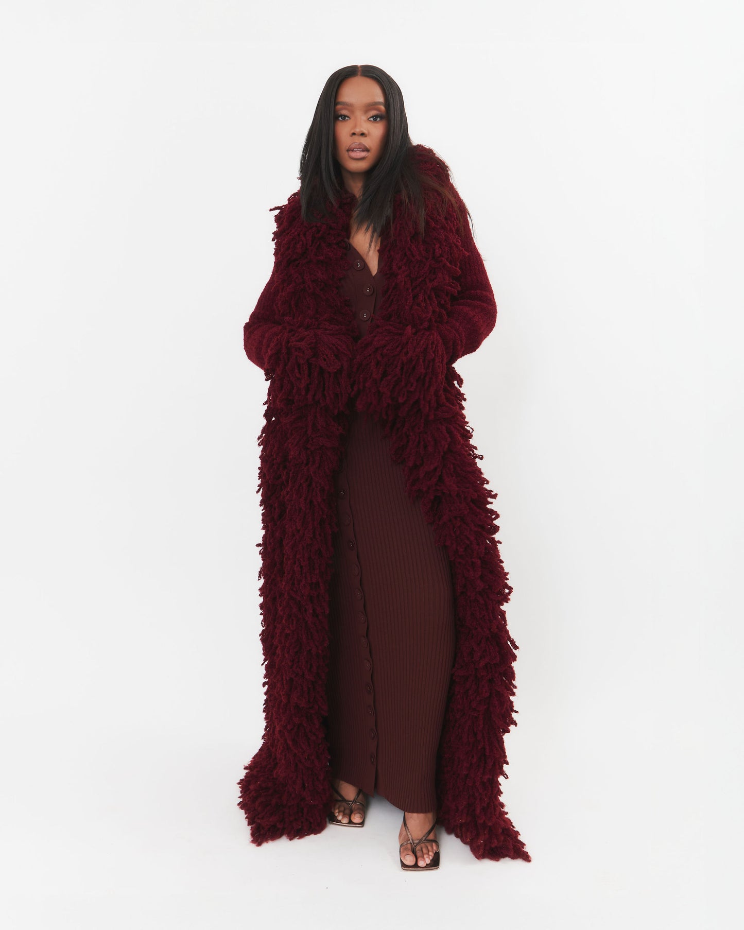 Fumi Fringe Knit Coat