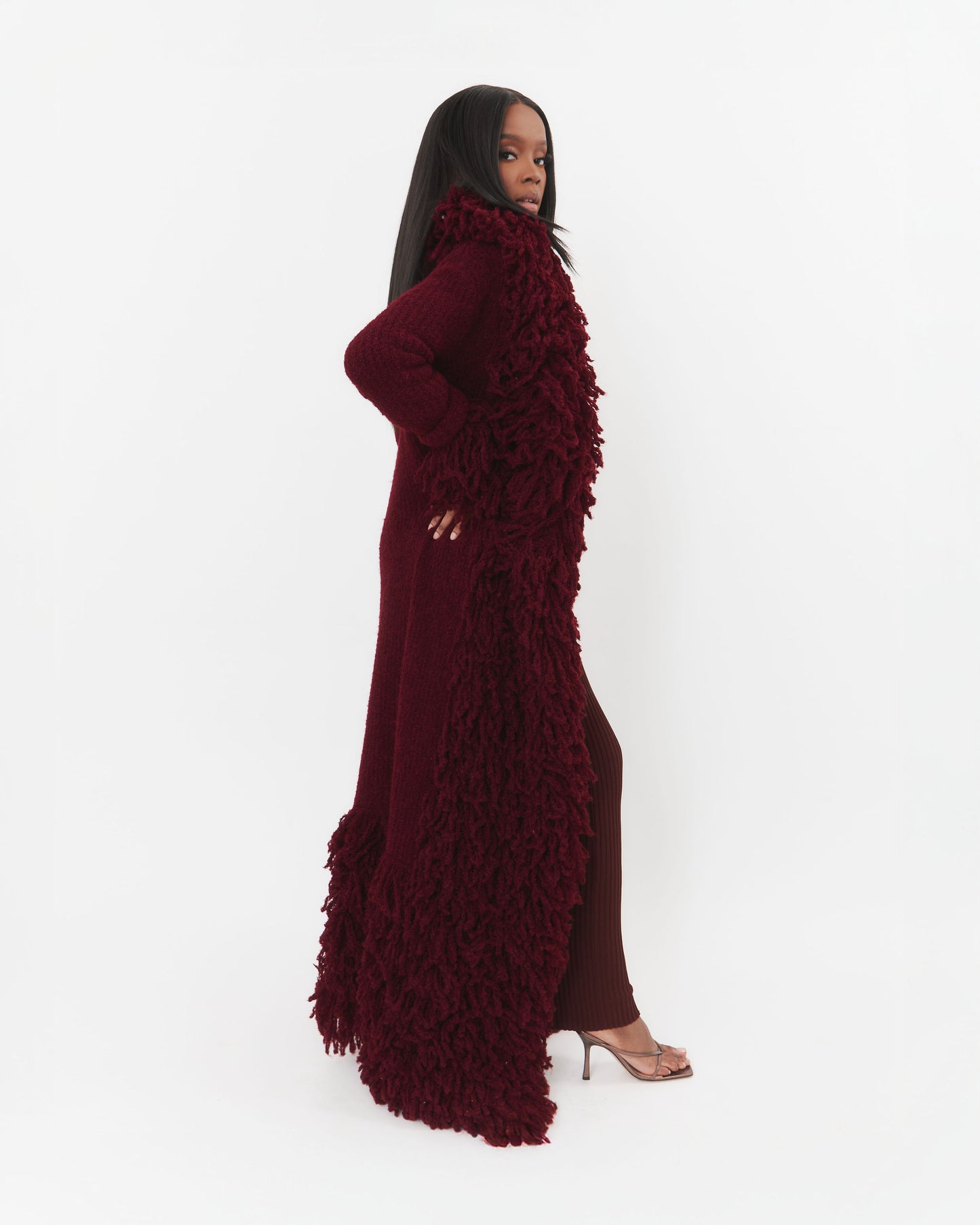 Fumi Fringe Knit Coat