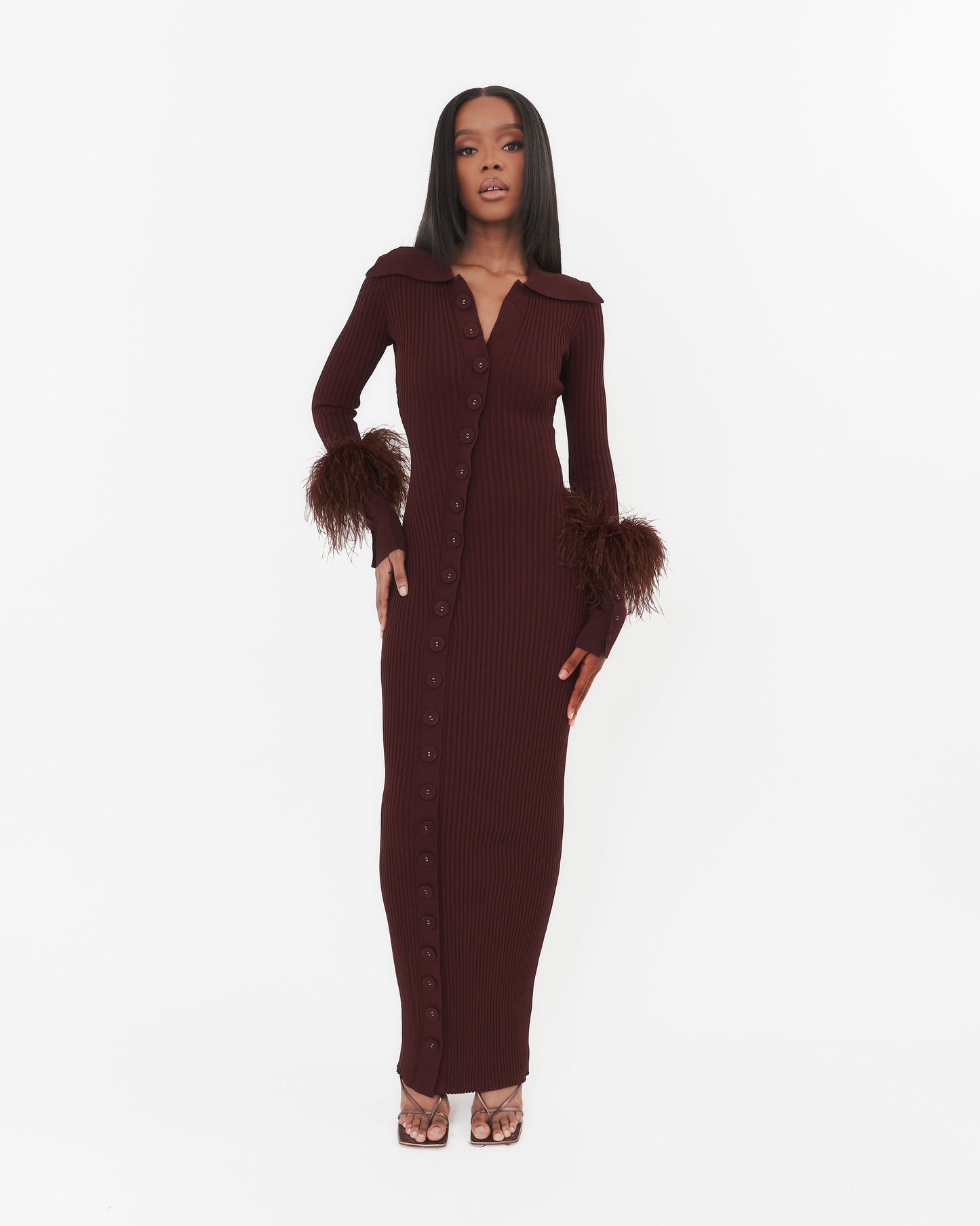 Marigold Maxi Dress in Chocolate