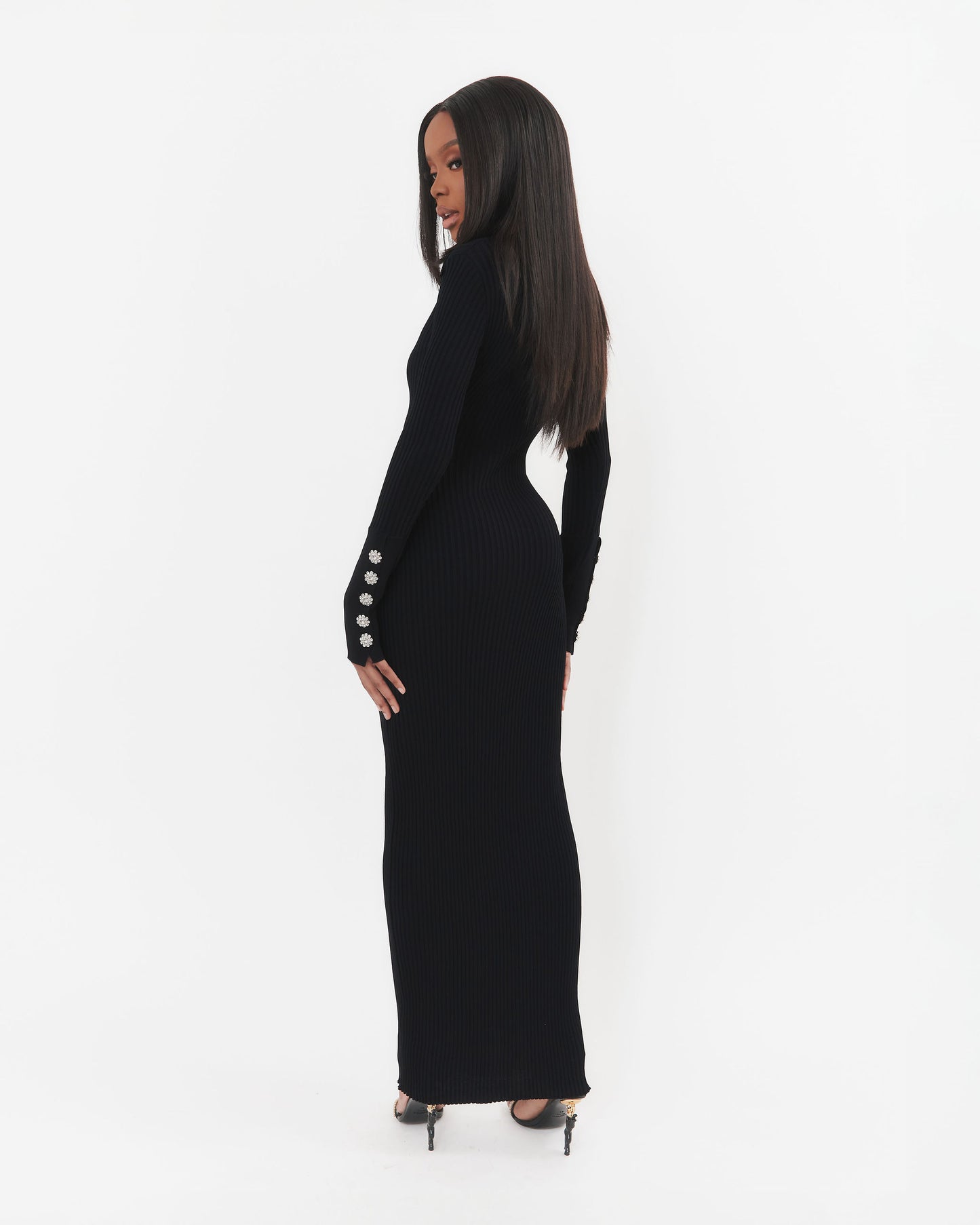 Janet Embellished Dress in Black