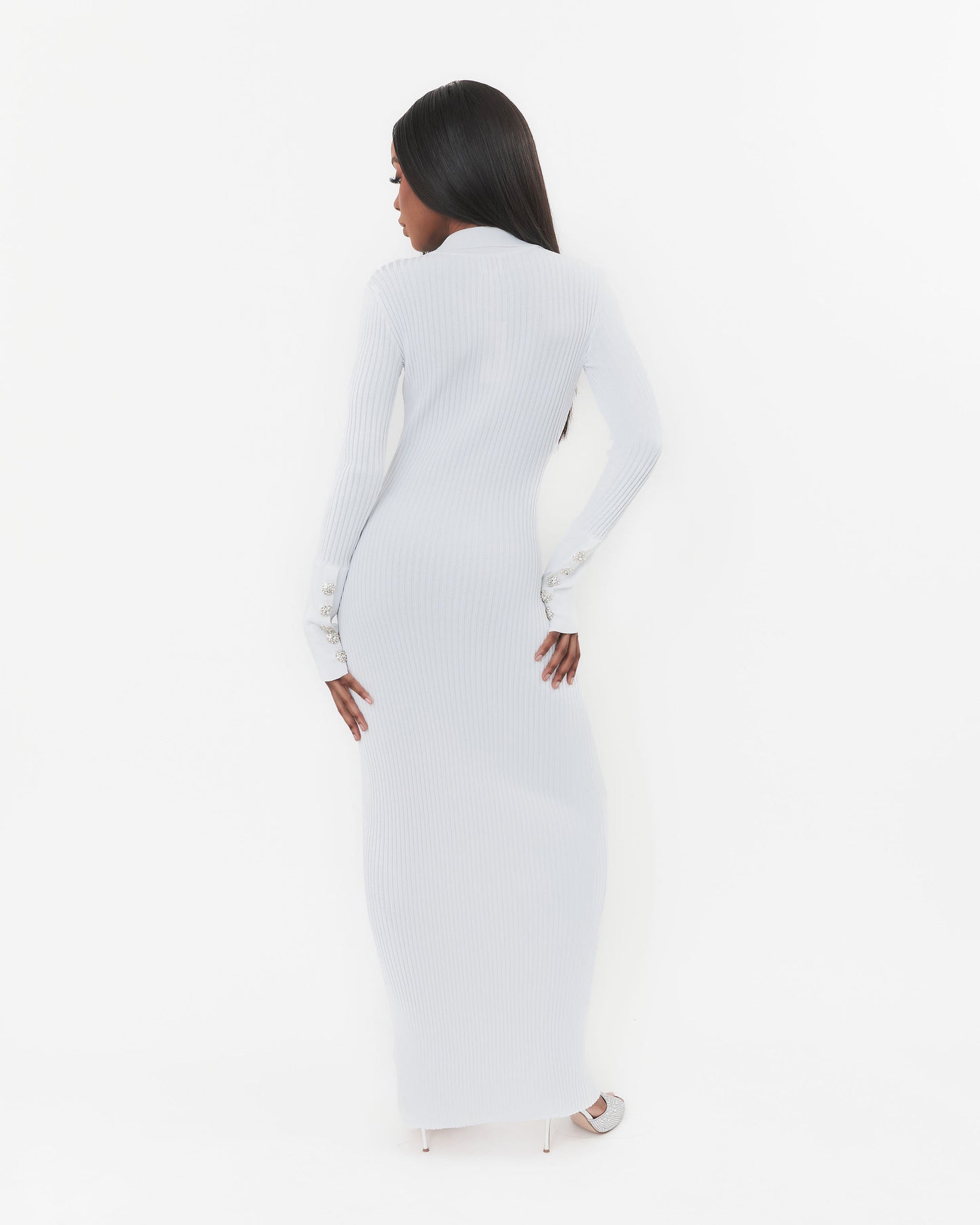 Janet Embellished Dress in White