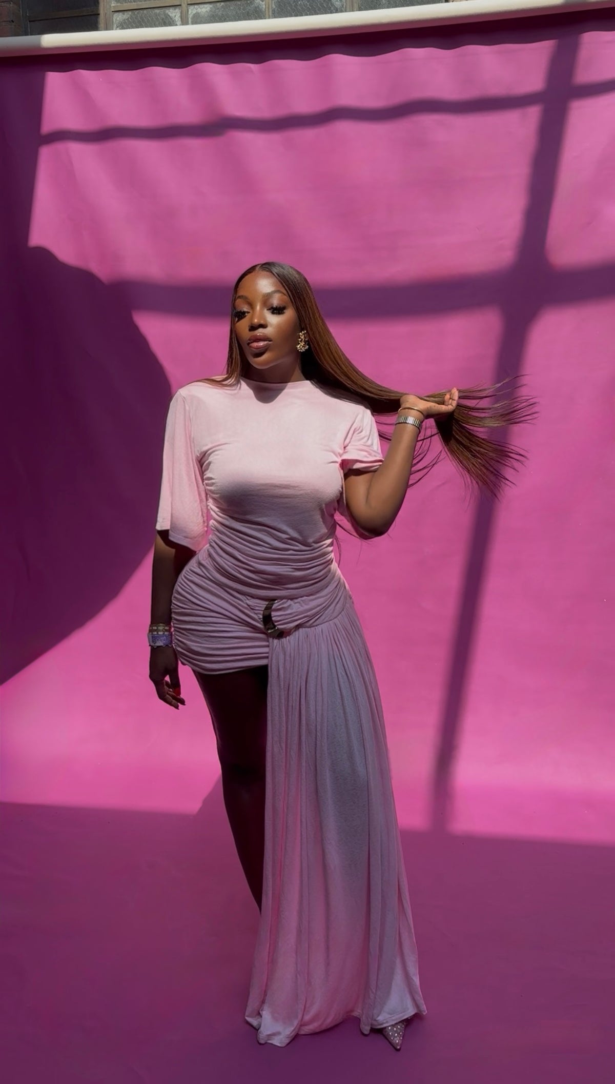 Customer wearing Destiny Mini Skirt Co-Ord Set, look 8