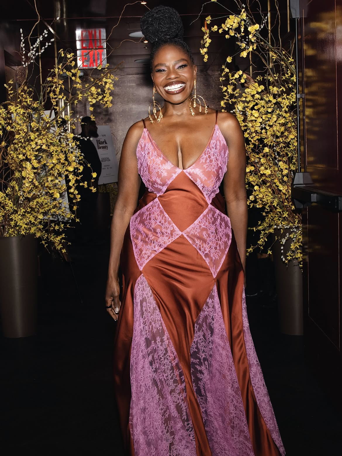 Customer wearing Desire Slip Gown, look 1