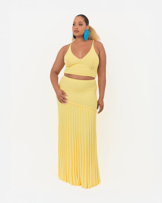 Amara Canary Yellow Skirt Set