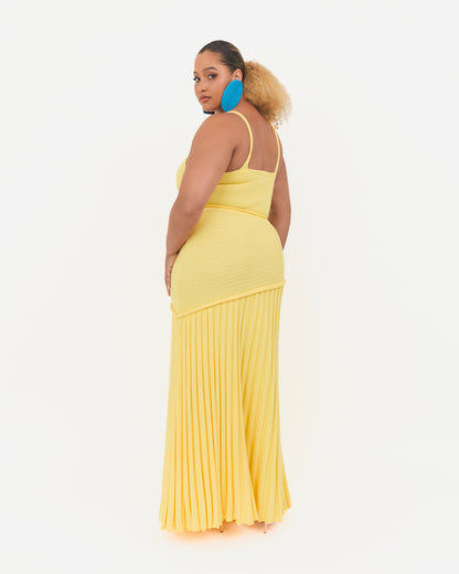 Amara Canary Yellow Skirt Set