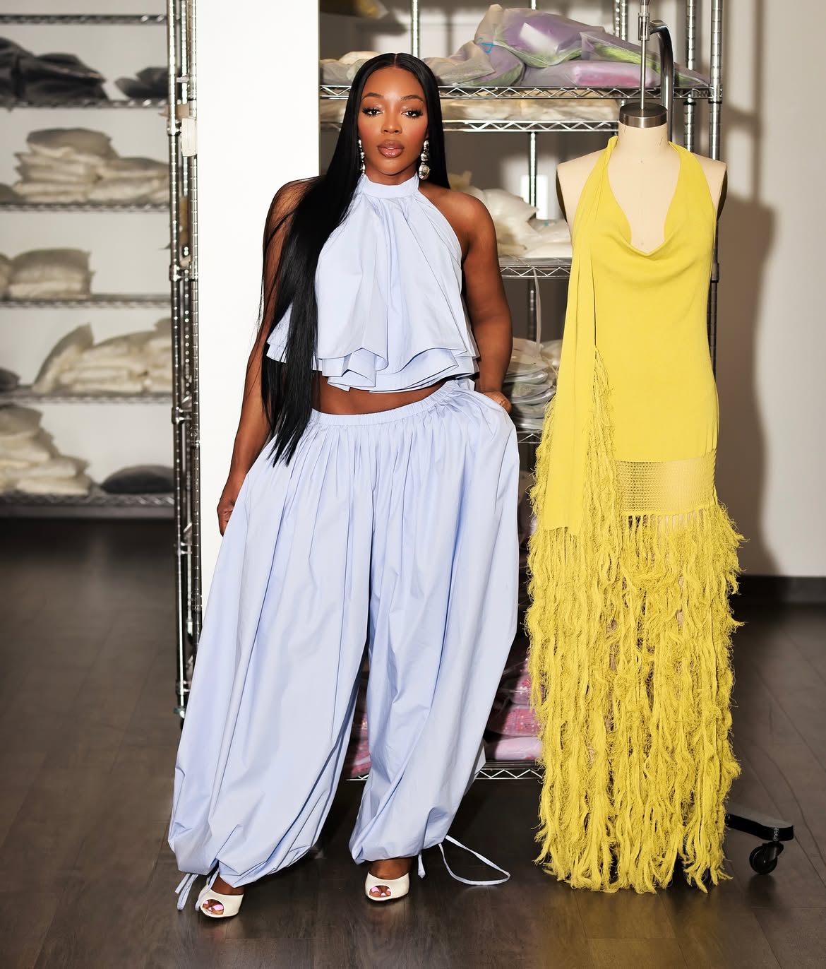 Customer wearing Brooklyn Co-Ord Set, look 1