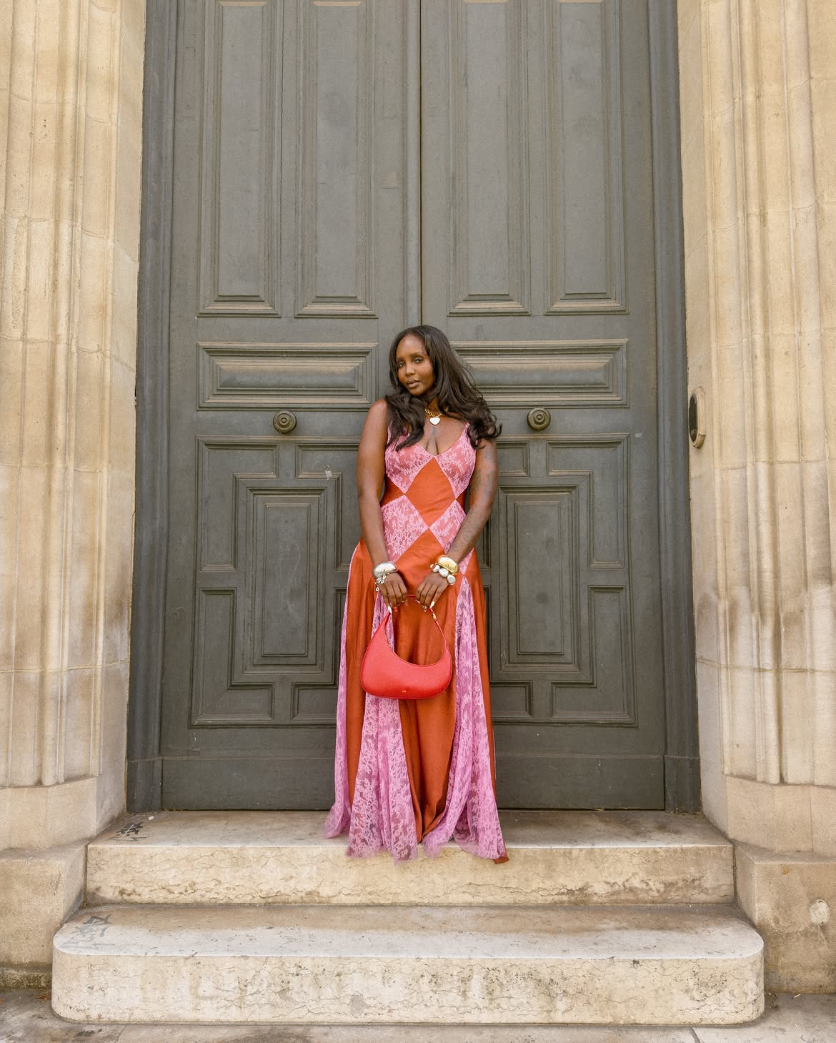 Customer wearing Desire Slip Gown, look 2