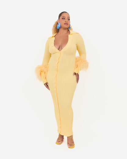 Marigold Maxi Dress in Butter Yellow