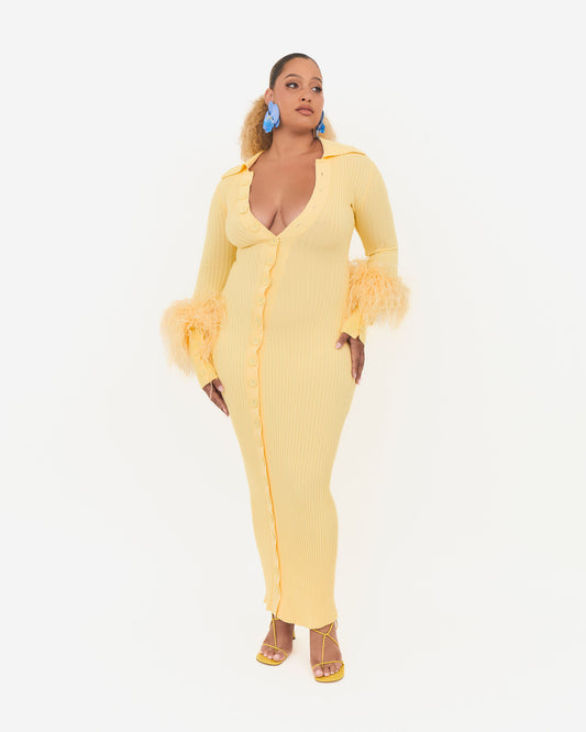 Marigold Maxi Dress in Butter Yellow