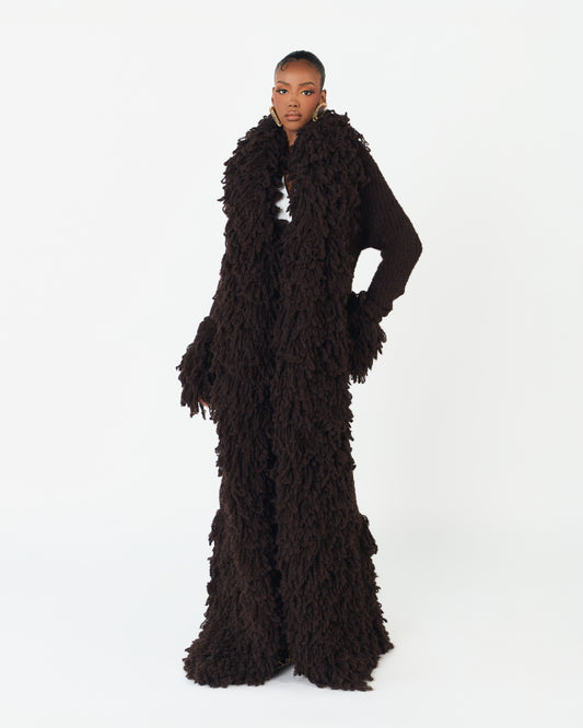 Fumi Fringe Knit Coat
