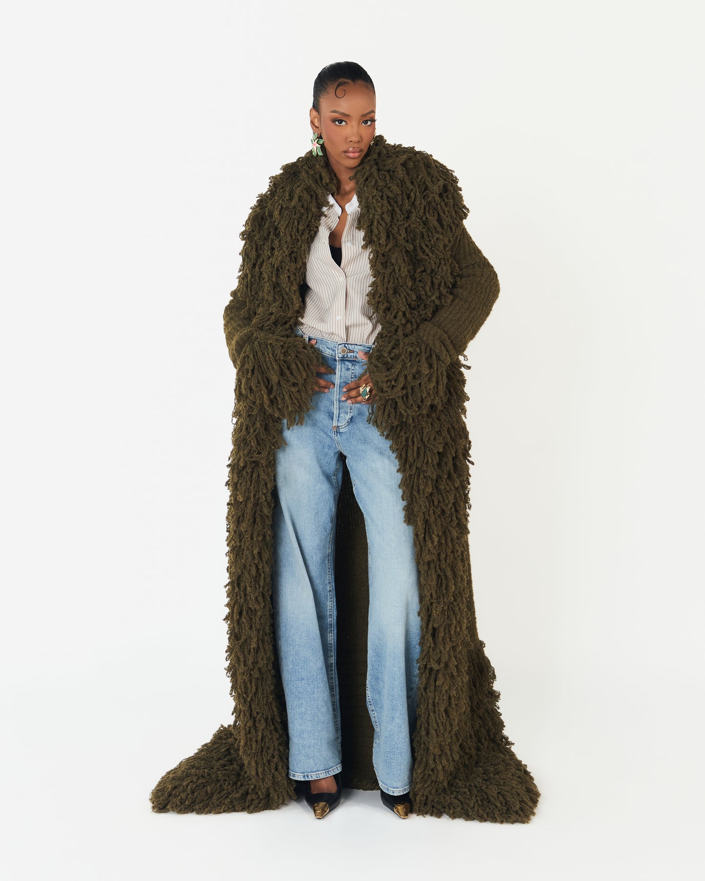 Fumi Fringe Knit Coat