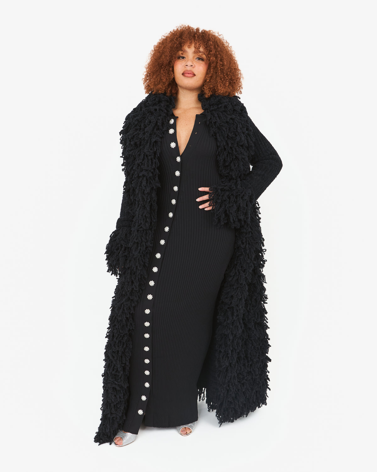 Fumi Fringe Knit Coat