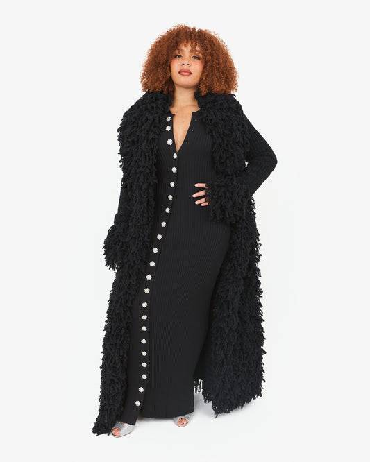 Fumi Fringe Knit Coat