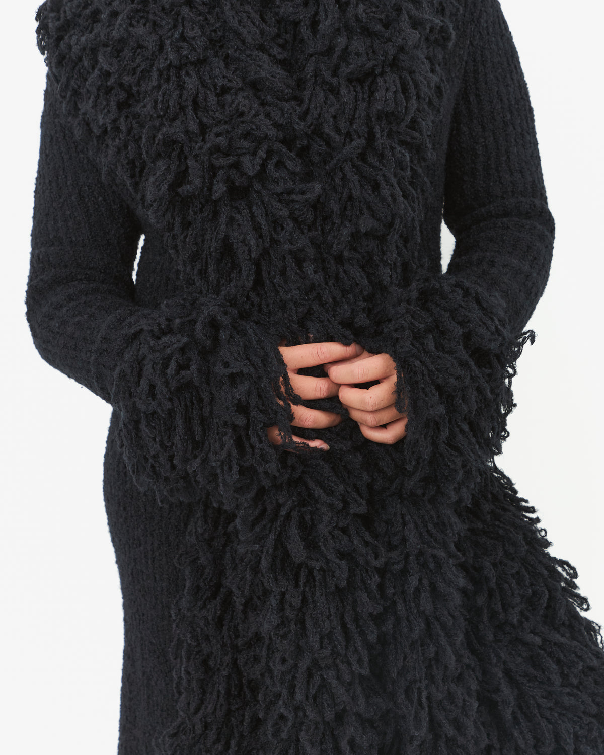 Fumi Fringe Knit Coat