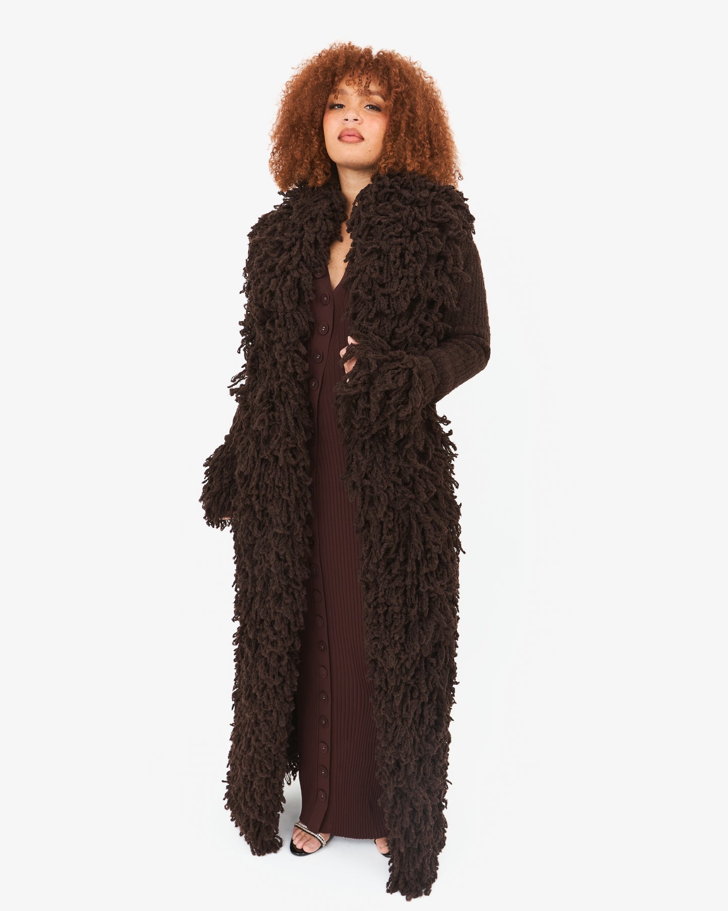Fumi Fringe Knit Coat