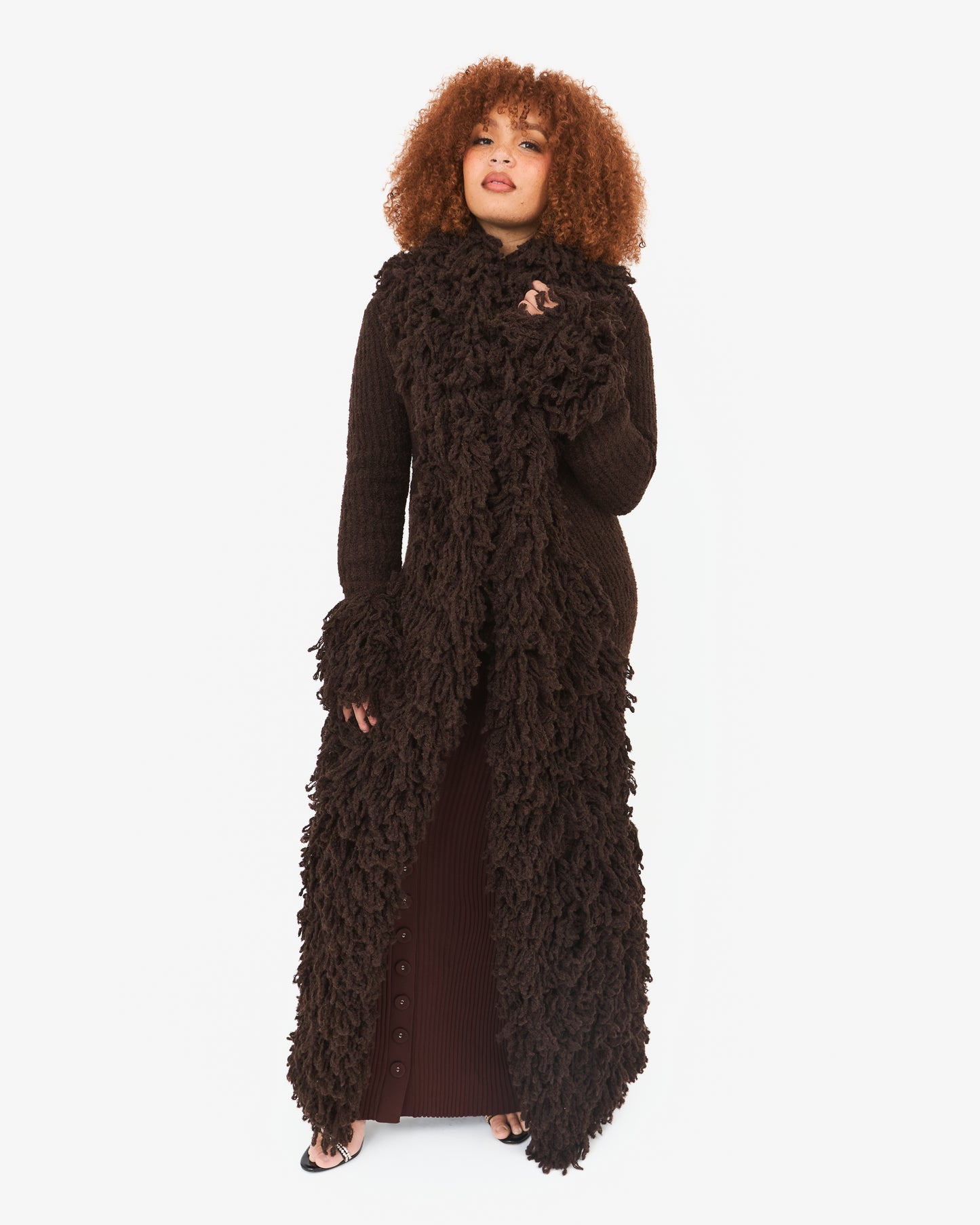 Fumi Fringe Knit Coat