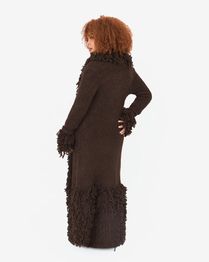 Fumi Fringe Knit Coat