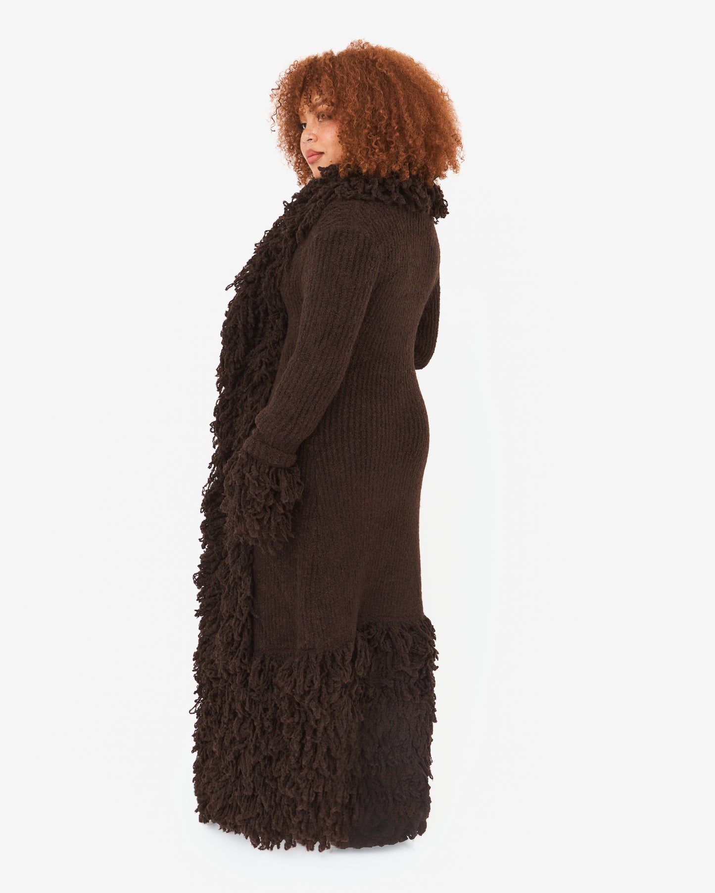 Fumi Fringe Knit Coat
