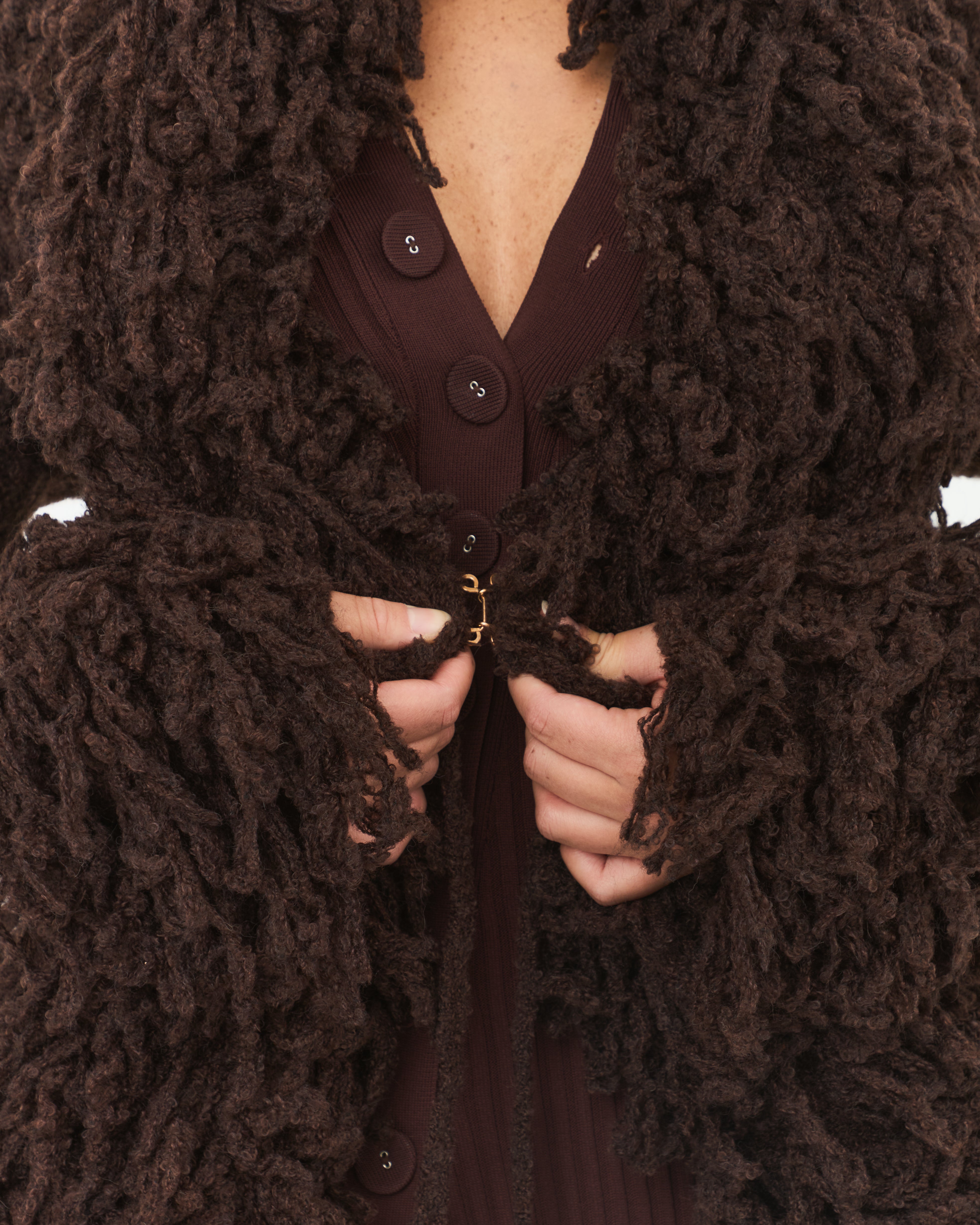 ニットコート LEINWANDE hand fringe knit coat Fumi Fringe Knit Coat – Fumi The Label