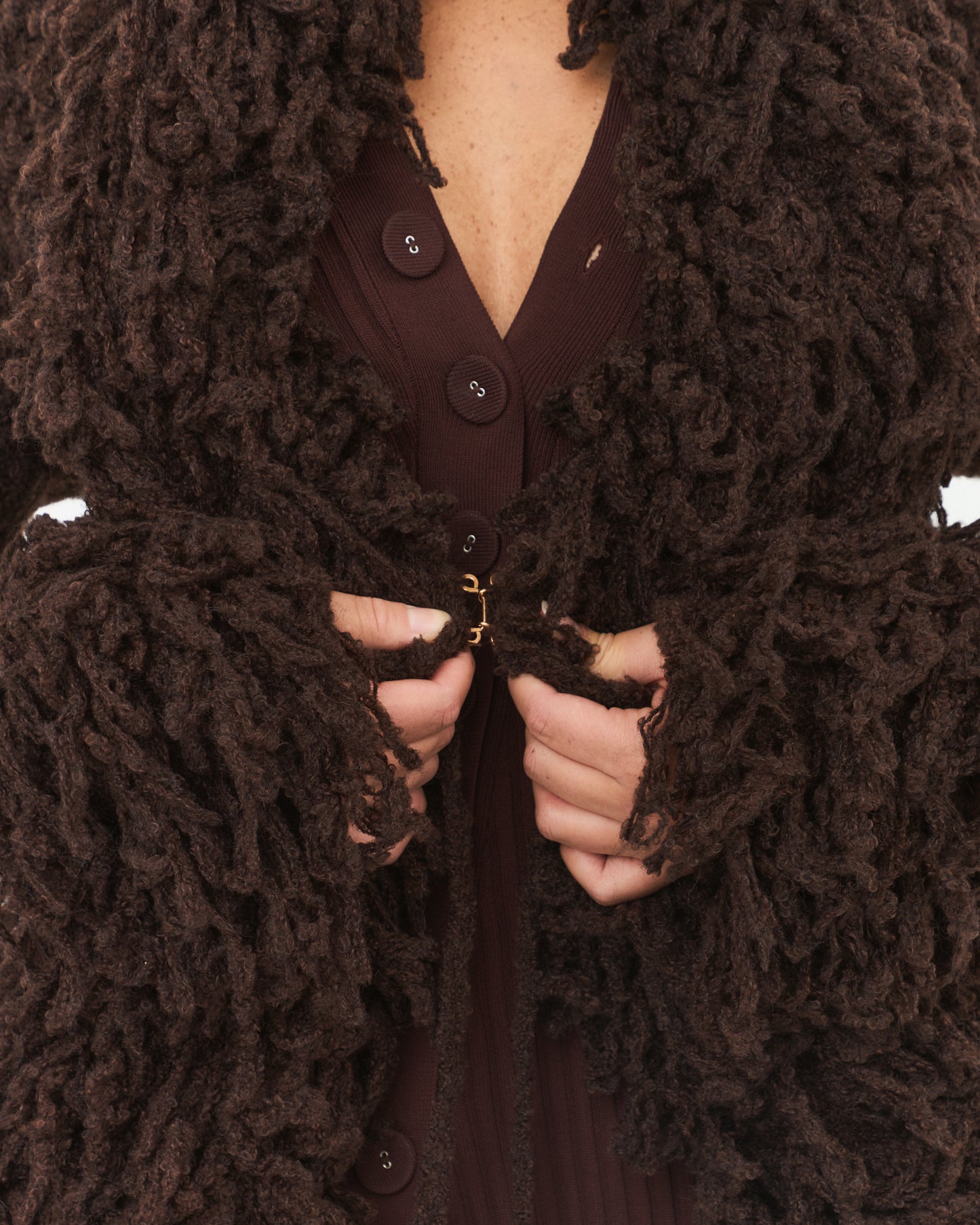 Fumi Fringe Knit Coat