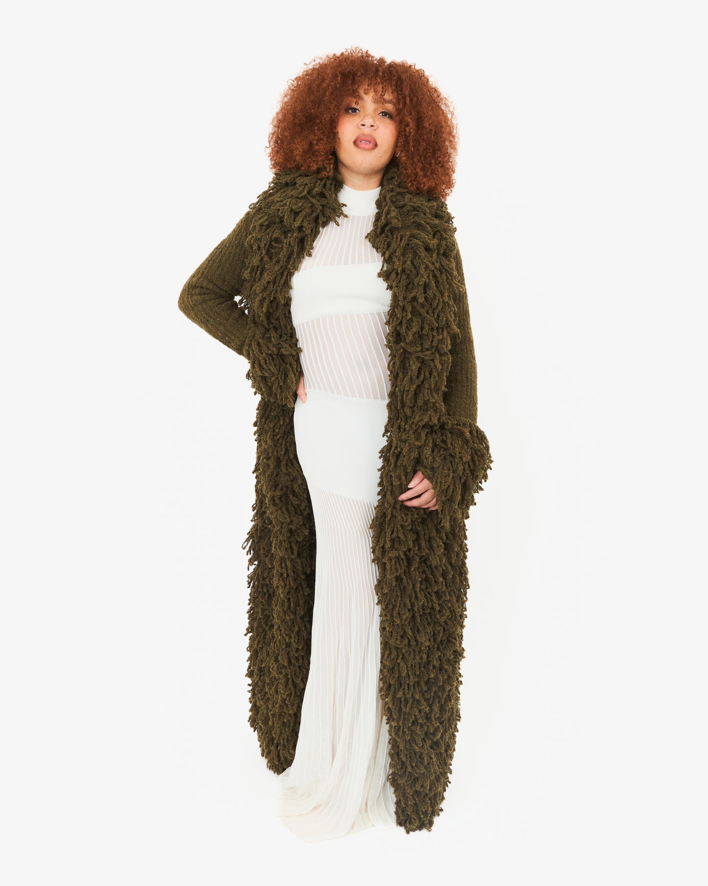Fumi Fringe Knit Coat