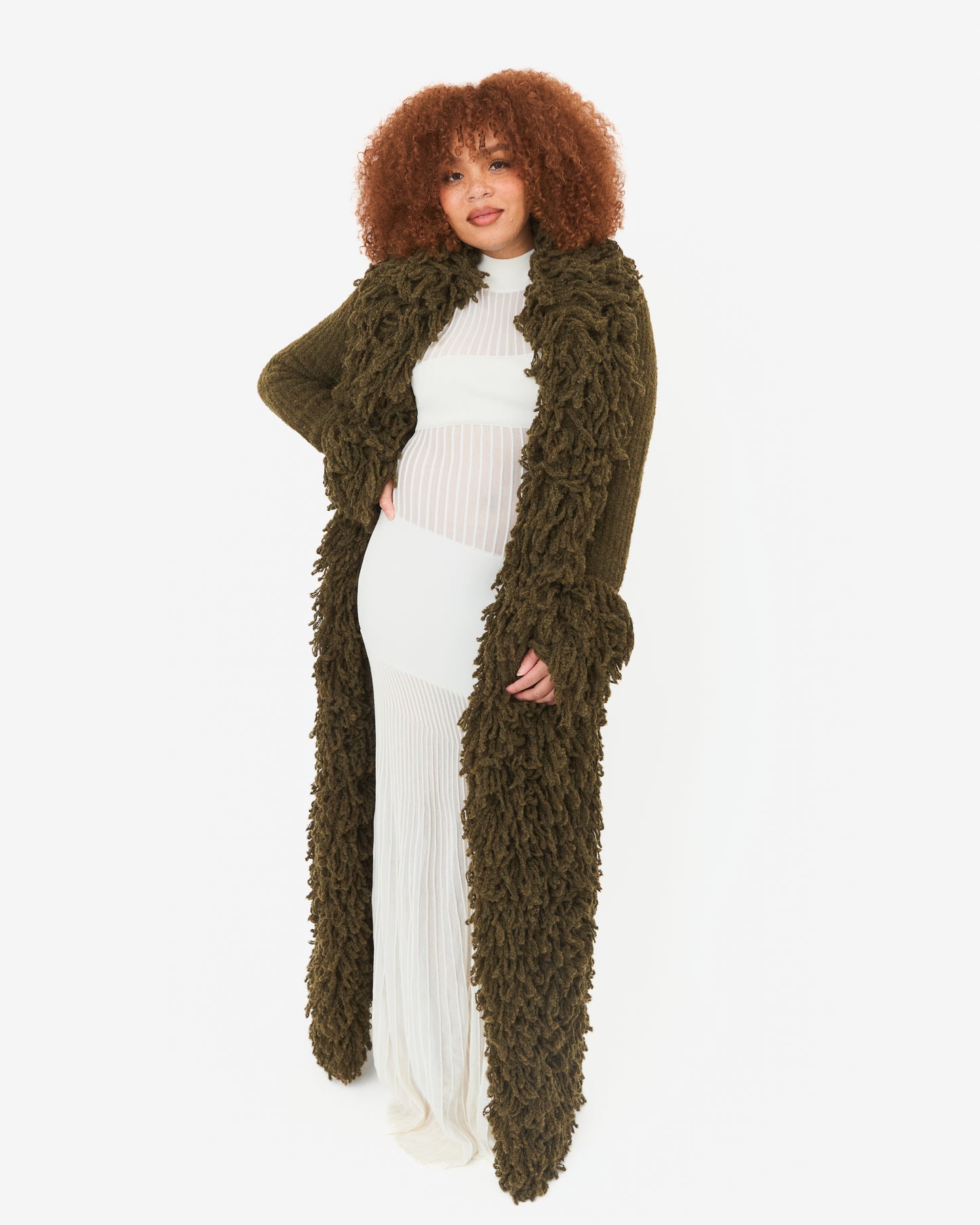 Fumi Fringe Knit Coat