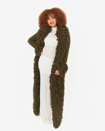 Fumi Fringe Knit Coat