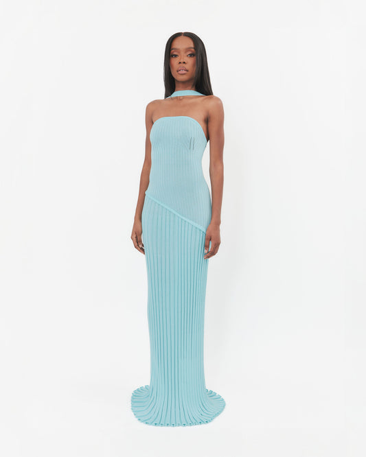 Astrid Glacier Blue Maxi Tube Dress
