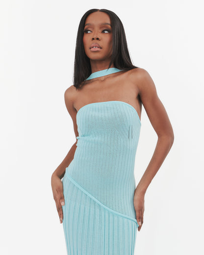 Astrid Glacier Blue Maxi Tube Dress