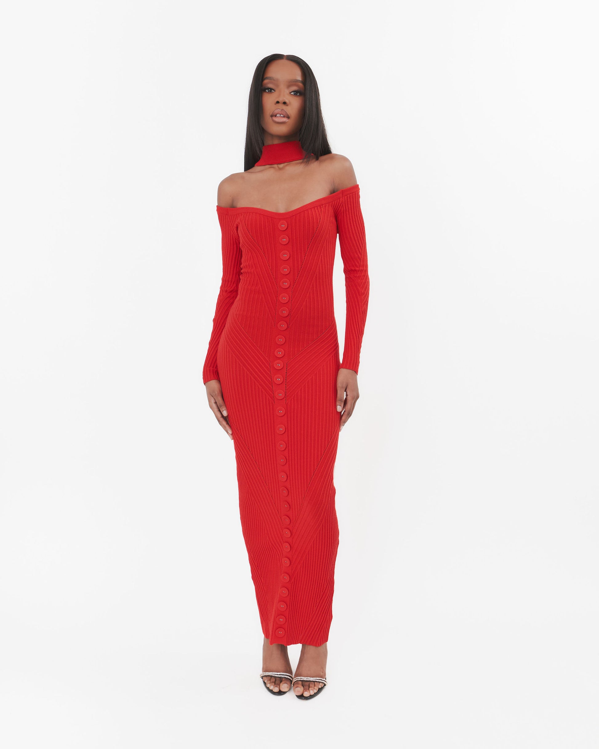 Sofia Off Shoulder Knitted Maxi Dress Fumi The Label Sofia Off Shoulder Knitted Maxi Dress Fumi The Label