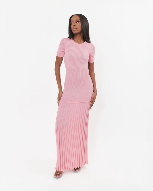 Ella Blush Pink Short Sleeve Dress