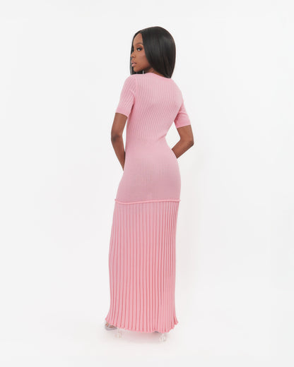 Ella Blush Pink Short Sleeve Dress