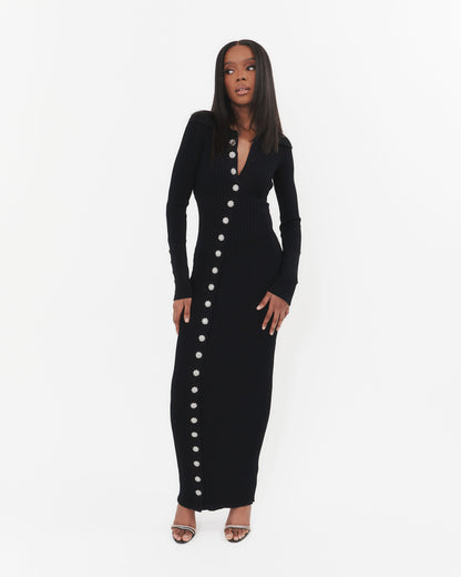 Janet Embellished Dress in Black Fumi The Label Janet Embellished Dress in Black Fumi The Label