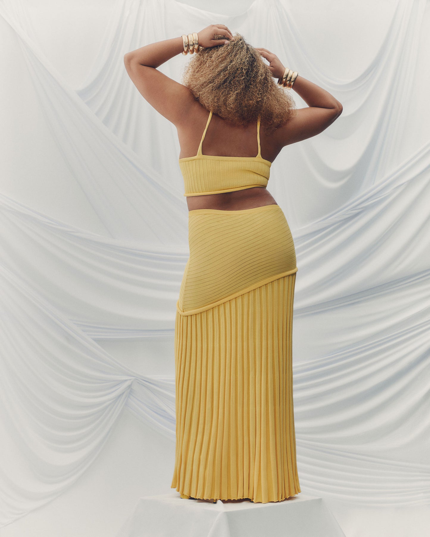 Amara Canary Yellow Skirt Set