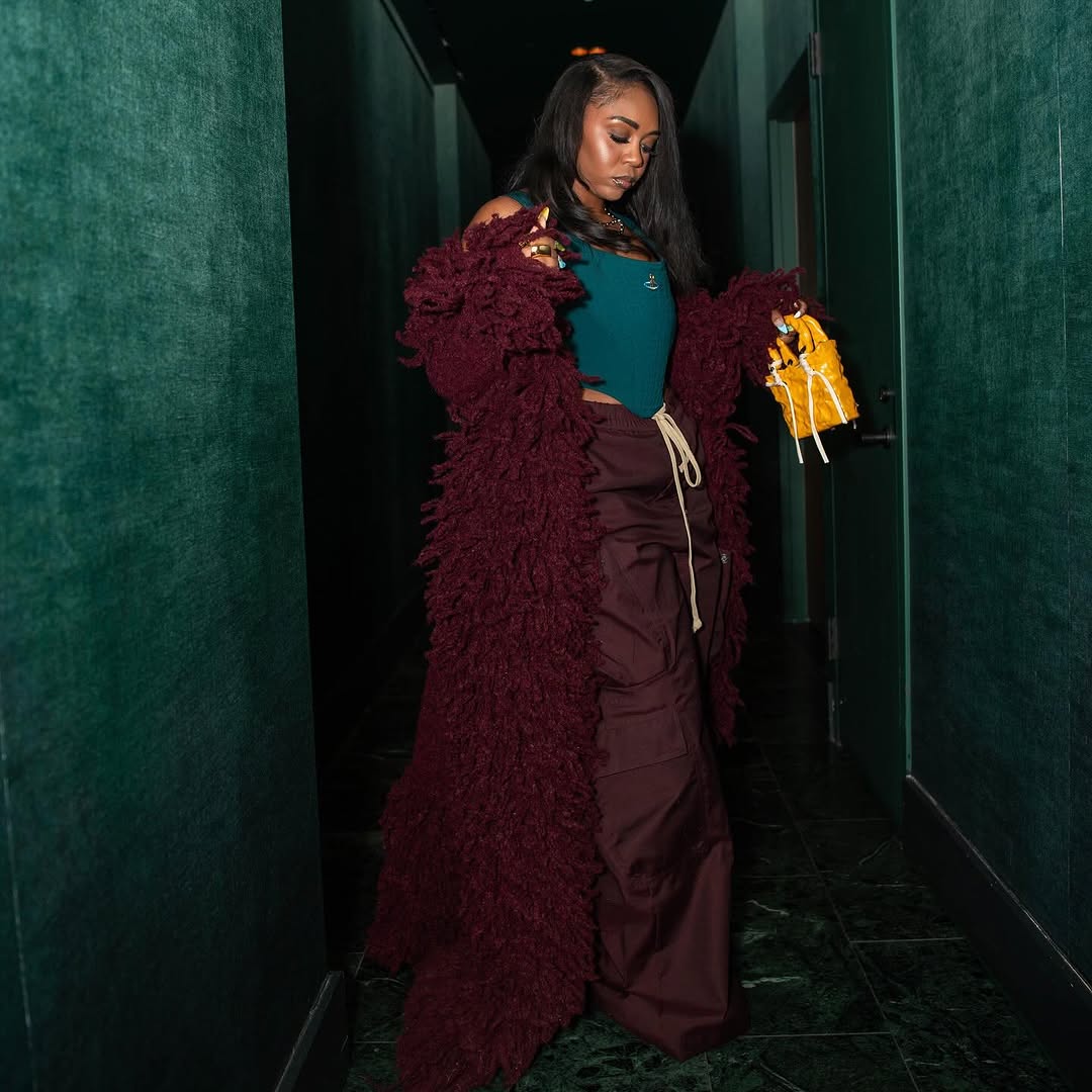 Customer wearing Fumi Fringe Knit Coat, look 8