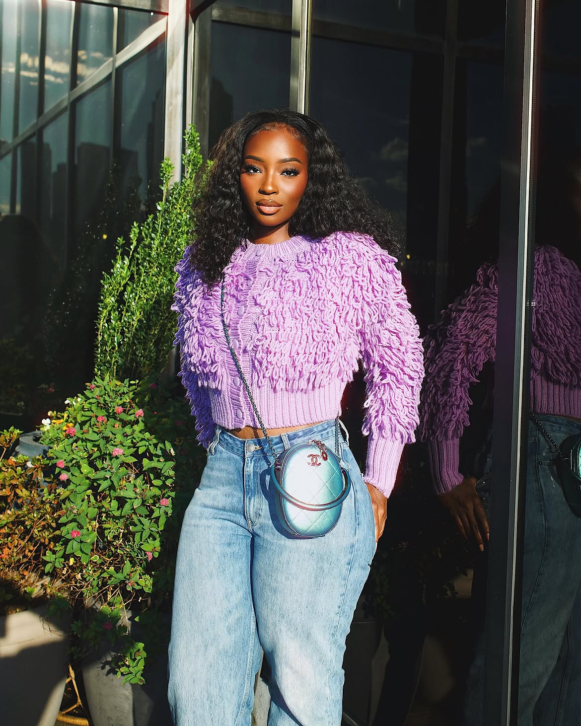 Customer wearing Mia Looped Knit Co-Ord Set, look 1