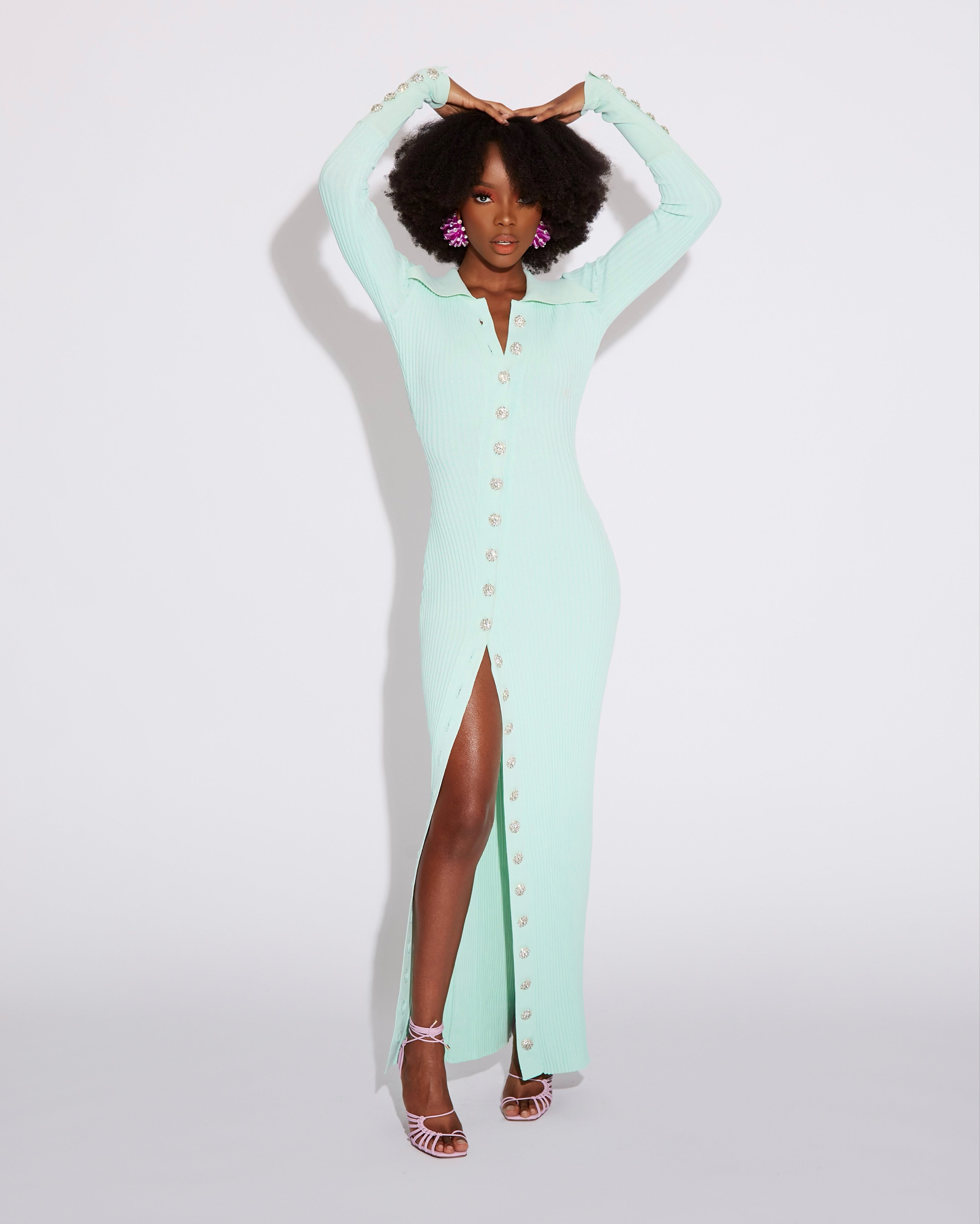 Mint embellished dress best sale