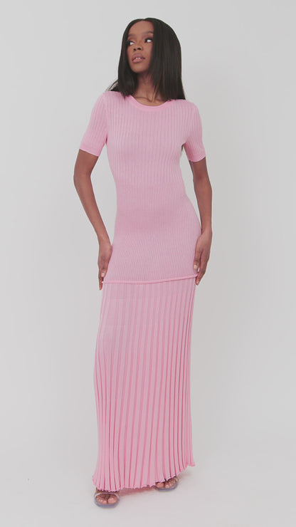 Ella Blush Pink Short Sleeve Dress