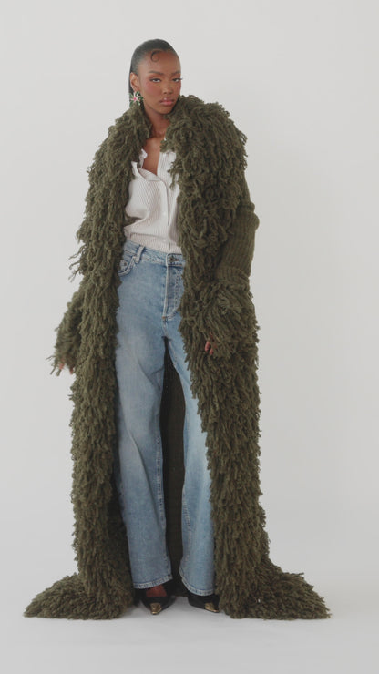 Fumi Fringe Knit Coat