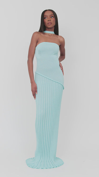 Astrid Glacier Blue Maxi Tube Dress