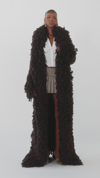 Fumi Fringe Knit Coat