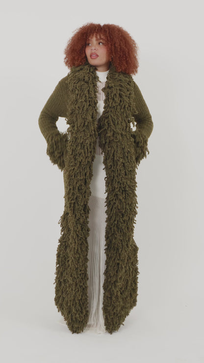 Fumi Fringe Knit Coat