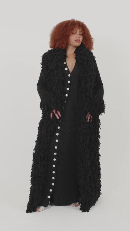 Fumi Fringe Knit Coat