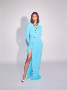 Naomi Dress in Aqua Blue