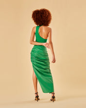 Load image into Gallery viewer, Lauren Vegan Leather Skirt in Green

